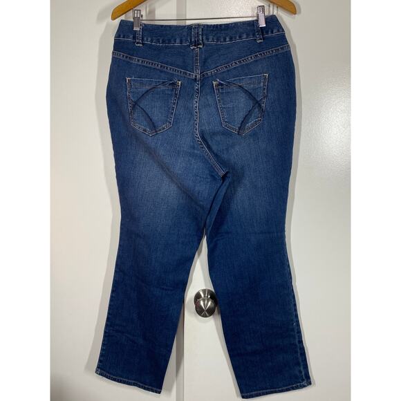 Lane Bryant Simply Straight Dark Blue Jeans Size 14 Petite - Picture 4 of 7